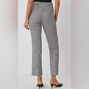 Talbots 98% Cotton Spandex High Waist Straight Leg  Pants Black & White size 6